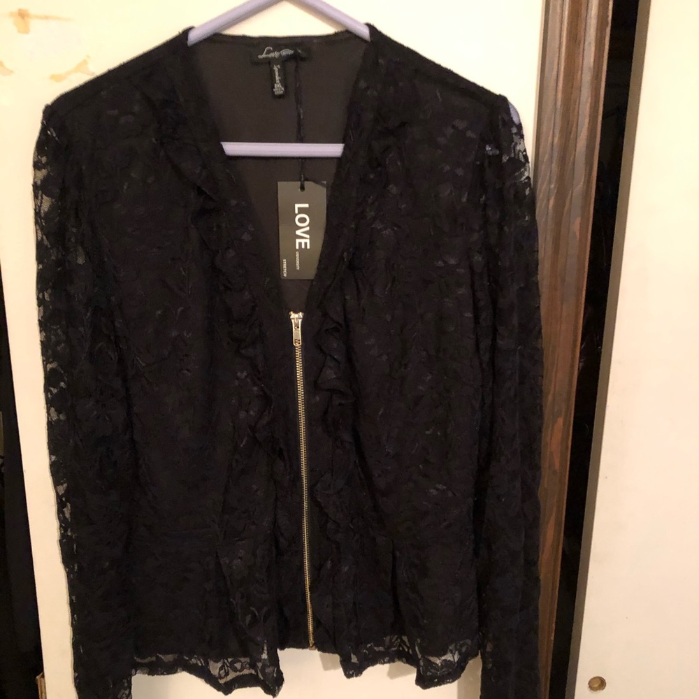Love University 2XL. Lace zip-up shirt.